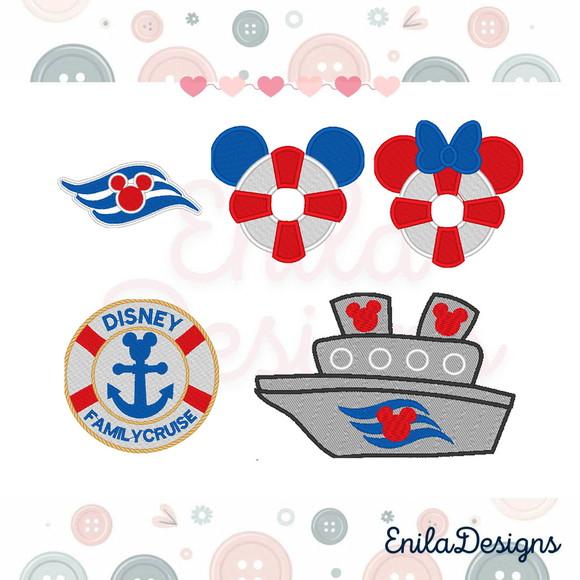 Matrizes de Bordado Viagem Navio Cruzeiro para Patches