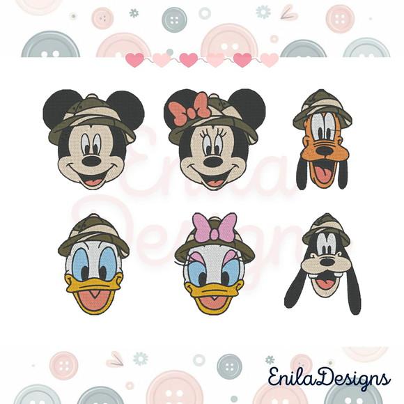 Pacote de Matrizes de Bordado Mickey Safari - 6 Matrizes