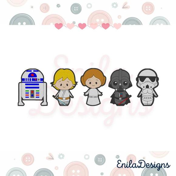 Pacote de Matrizes de Bordado Star Wars Baby - 5 matrizes