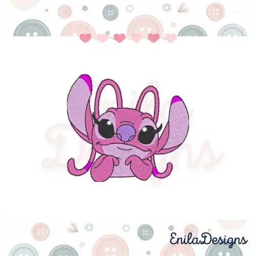 Matriz de Bordado Angel Lilo Stitch - 5 Tamanhos