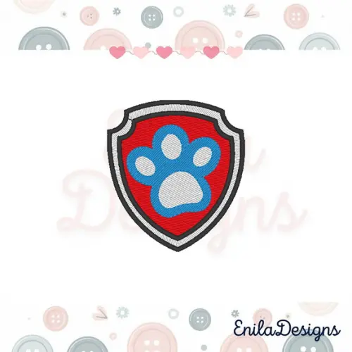 Matriz de Bordado Brasão Patrulha Canina Ryder - 5 Tamanhos
