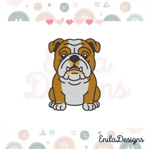 Matriz de Bordado Cachorro Raça Bulldog Ingles