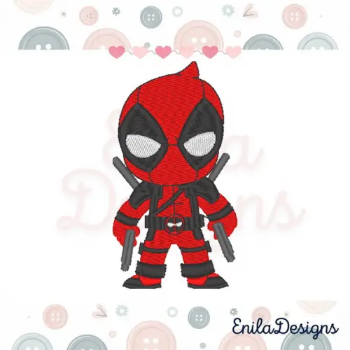 Matriz de Bordado Deadpool - Cod1 - 3 Tamanhos