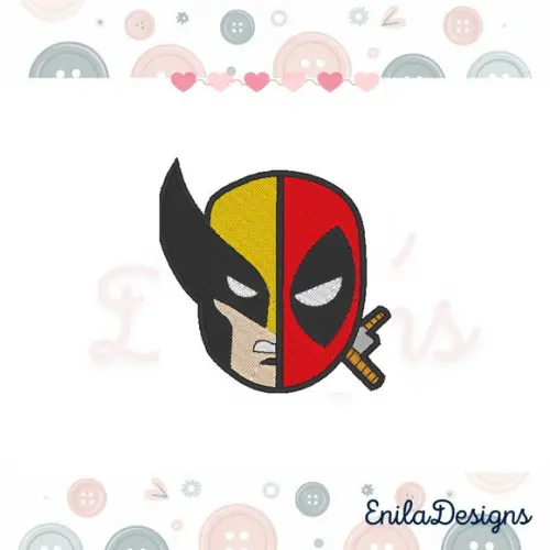 Matriz de Bordado Deadpool e Wolverine - 2 Tamanhos