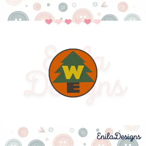 Matriz de Bordado Emblema Escoteiro Up - 3 Tamanhos
