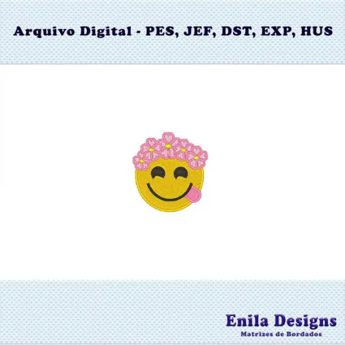 Matriz de Bordado Emoji Flores