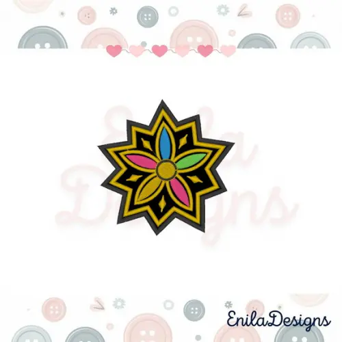 Matriz de Bordado Flor Huntrix - 3 Tamanhos