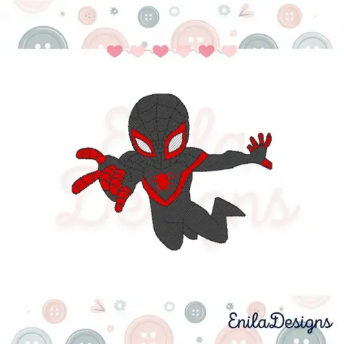 Matriz de Bordado Homem Aranha Miles Morales - 4 Tamanhos