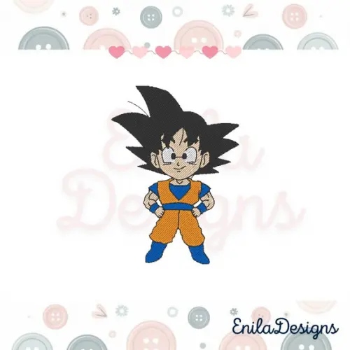 Matriz de Bordado Goku - Dragon Ball - 6 Tamanhos