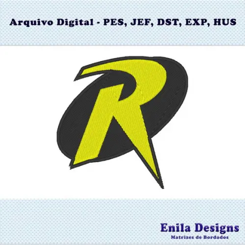 Matriz de Bordado Logo Super Heroi Robin