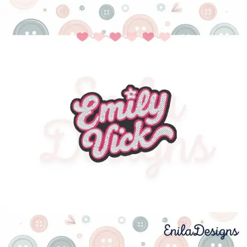 Matriz de Bordado Logo Emily - 3 Tamanhos