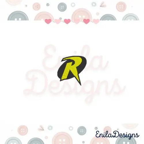 Matriz de Bordado Logo Super Heroi Robin Pequeno - 4,5cm