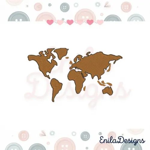 Matriz de Bordado Mapa Mundi