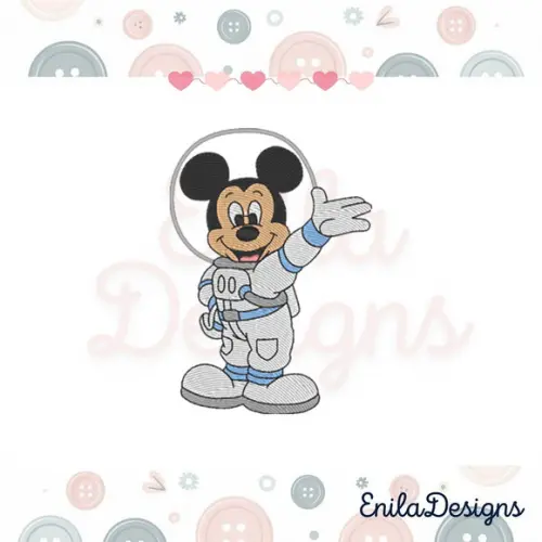 Matriz de Bordado Mickey Astronauta