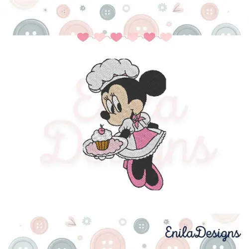 Matriz de Bordado Minnie Confeiteira