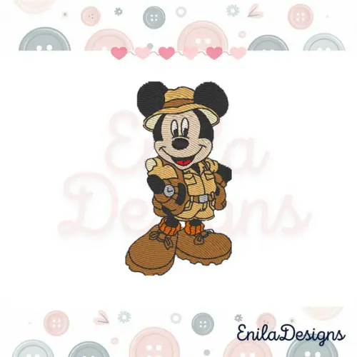 Matriz de Bordado Mickey Safari