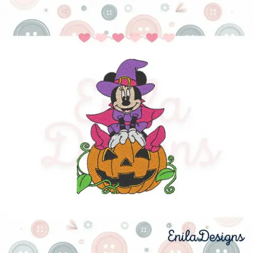 Matriz de Bordado Minnie Halloween - Enila Designs