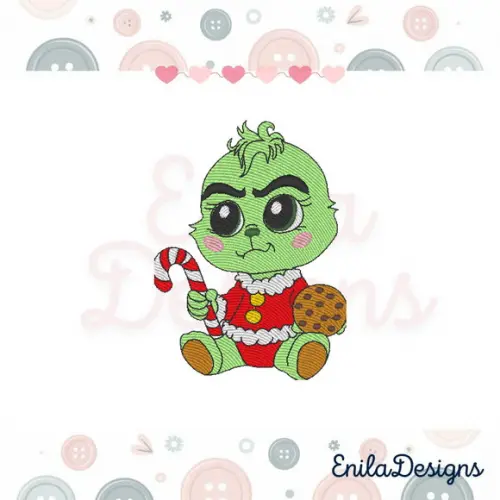 Matriz de Bordado Natalina - Bebê Grinch