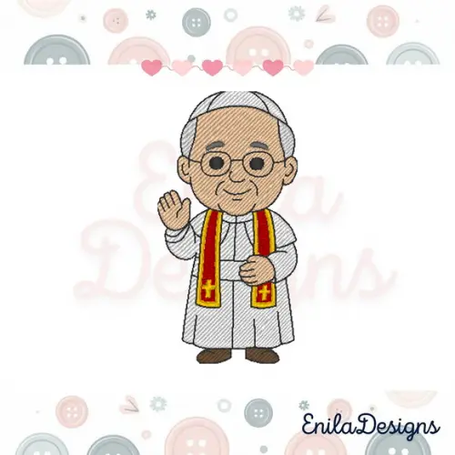 Matriz de Bordado Papa Leão Xiv- 2 Tamanhos