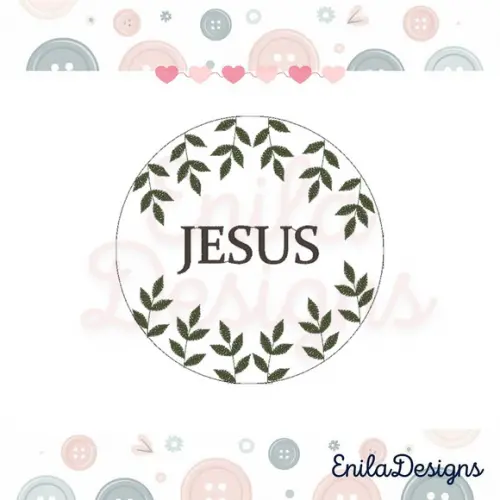 Matriz de Bordado para Bastidor Jesus Floral