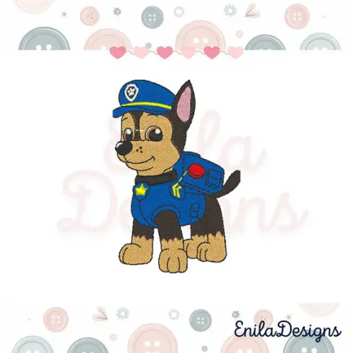 Matriz de Bordado Patrulha Canina Chase - 4 Tamanhos