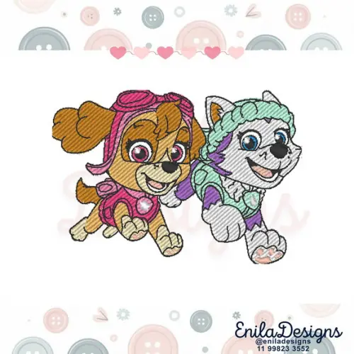 Matriz de Bordado Patrulha Canina Skye e Everest 3 Tamanhos