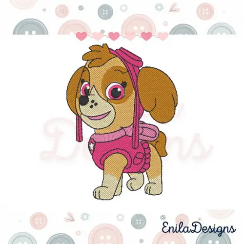 Matriz de Bordado Patrulha Canina Skye - 4 Tamanhos
