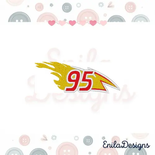 Matriz de Bordado Raio Carros Mcqueen - 4 Tamanhos