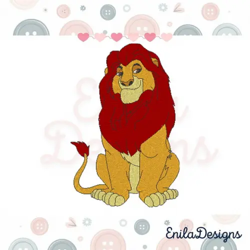 Matriz de Bordado Rei Leão Mufasa - 3 Tamanhos - Cod01