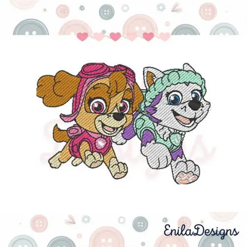 Matriz de Bordado Patrulha Canina Skye e Everest 3 Tamanhos
