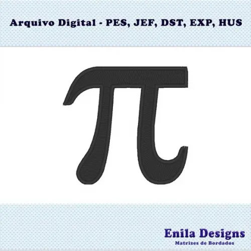 Matriz de Bordado Simbolo Pi - Matematica - 6 Tamanhos