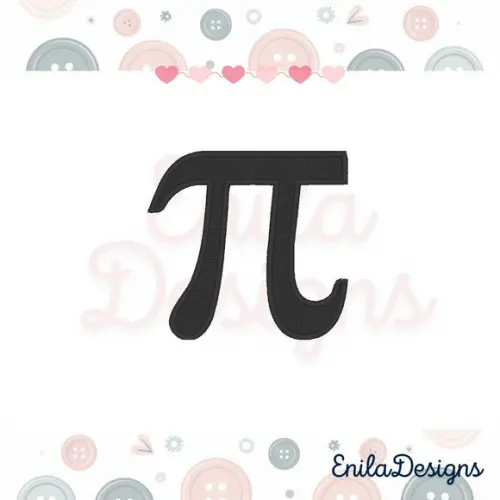 Matriz de Bordado Simbolo Pi - Matematica - 6 Tamanhos