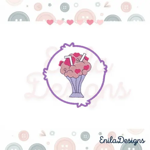 Matriz de Bordado Simbolo Ursinhos Carinhosos Milk Shake