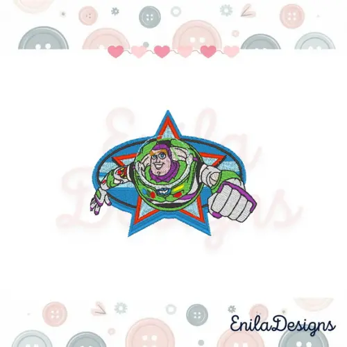 Matriz de Bordado Toy Story Buzz Estrela