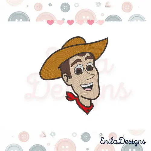 Matriz de Bordado Toy Story Woody Rosto