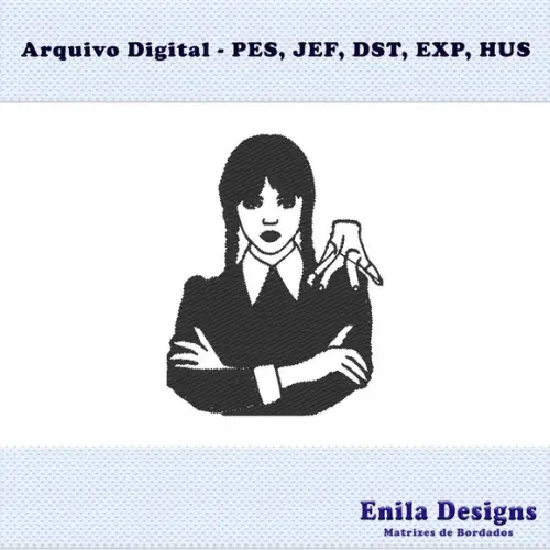 Matriz de Bordado Wandinha - Enila Designs