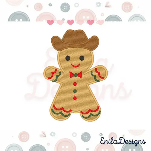 Matrizes de Bordado Biscoito de Natal Cowboy