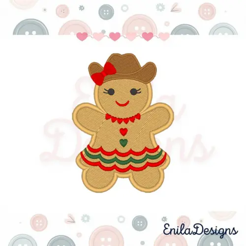 Matrizes de Bordado Biscoito de Natal Cowgirl