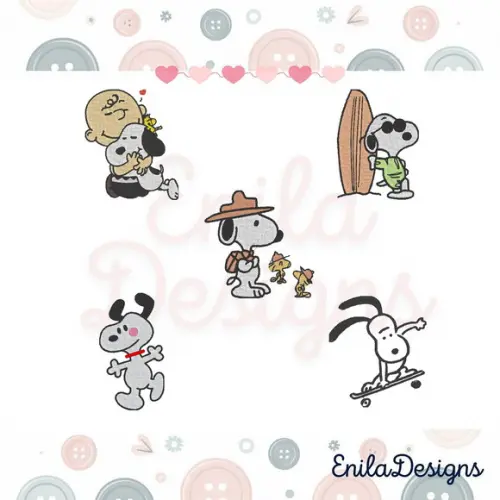 Matrizes de Bordado Snoopy - 4 Tamanhos