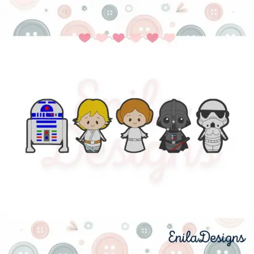 Pacote de Matrizes de Bordado Star Wars Baby - 5 matrizes