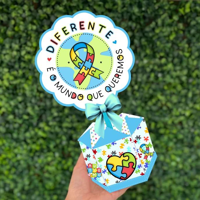 Arquivo Centro de Mesa Autismo Menino Studio e Pdf s/ nome