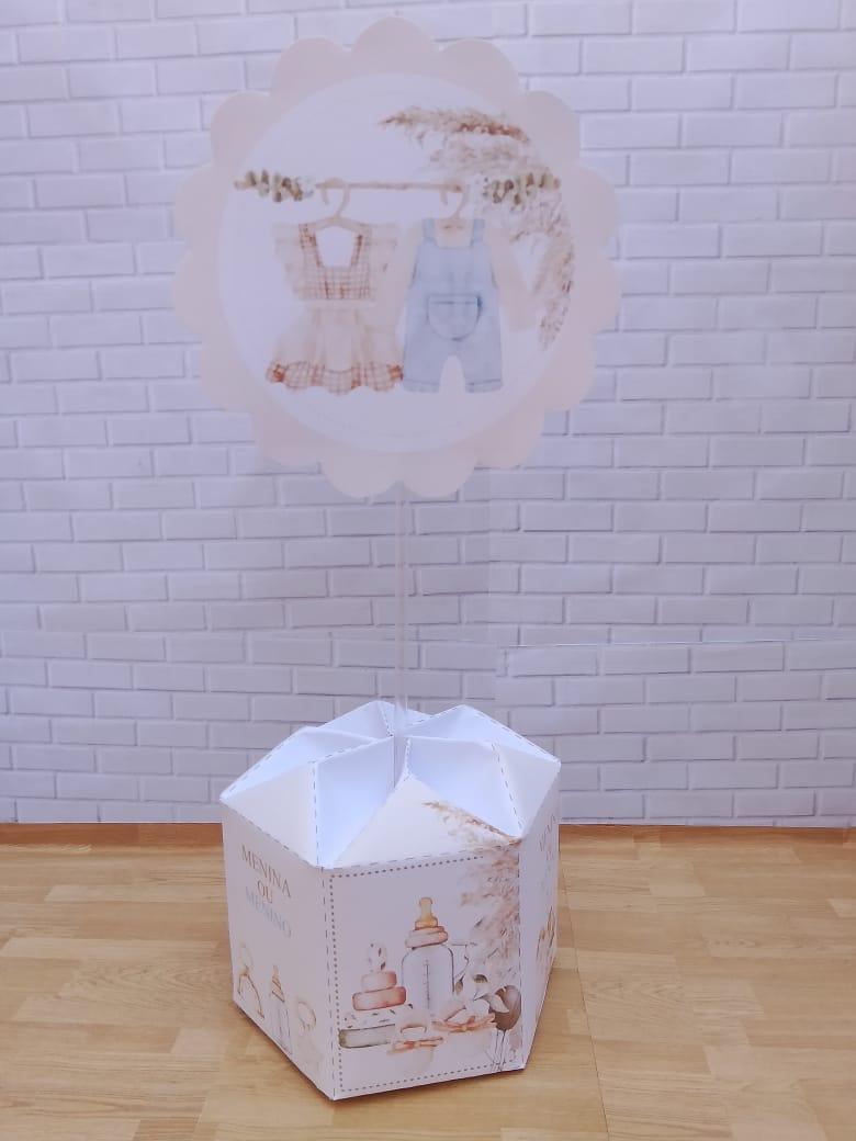 Arquivo Centro de Mesa Cha de Bebê Ursinho Studio e Pdf SEM NOME