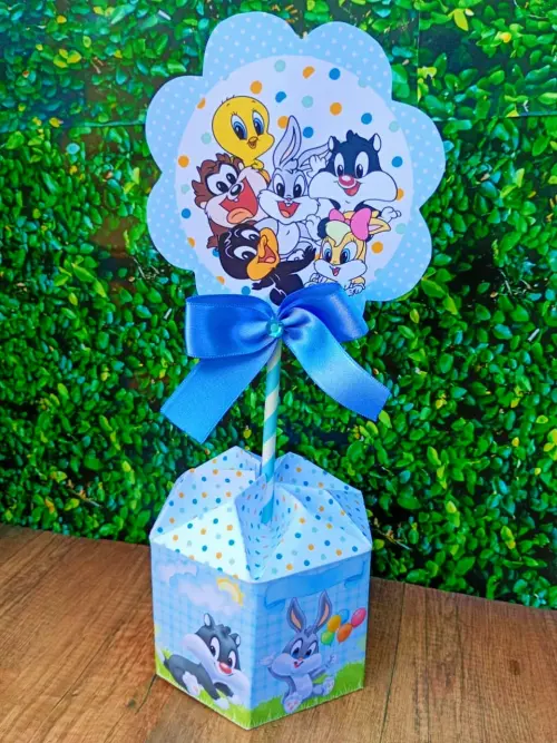 Arquivo Centro de Mesa Baby Looney Tunes Azul Studio e Pdf s/ nome