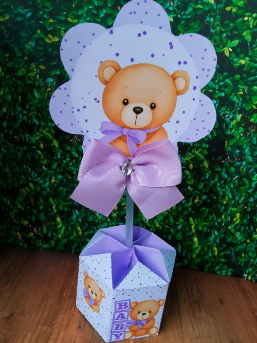 Arquivo Centro de Mesa Ursinho Lilas novo Studio e Pdf s/ nome