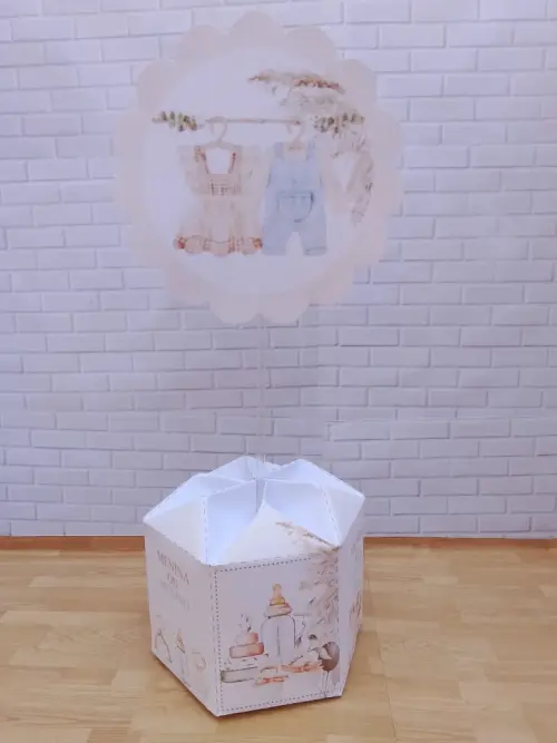 Arquivo Centro de Mesa Cha de Bebê Ursinho Studio e Pdf SEM NOME