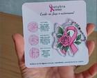 Cartão com Chaveiro Laço de Rosa em Acrílico - Outubro Rosa