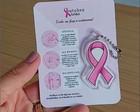 Cartão com Chaveiro Laço - Outubro Rosa
