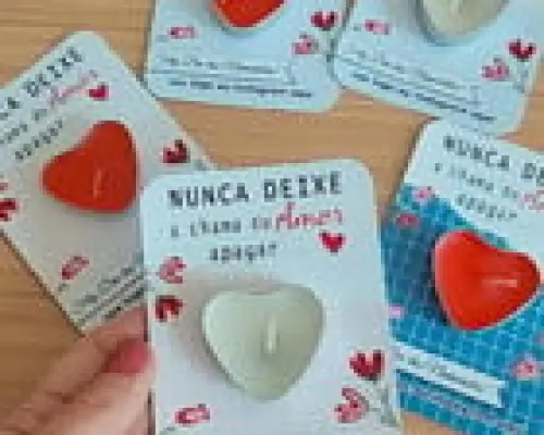 Card com Mini Vela Dia dos Namorados