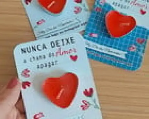 Card com Mini Vela Dia dos Namorados