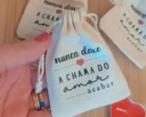 Saquinho em Algodão Dia dos Namorados